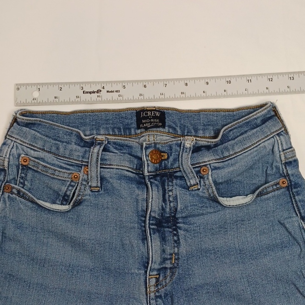 J. Crew  Mid Rise Flare Crop Women's denim jeans cotton Sz. 25 - Picture 3 of 11